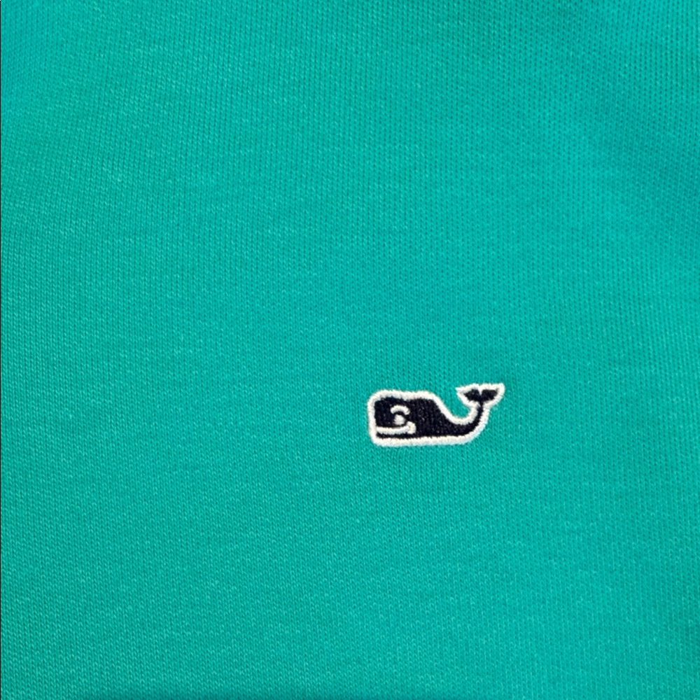 Vineyard Vines Teal Green Quarter-Zip Pullover - Picture 3 of 4